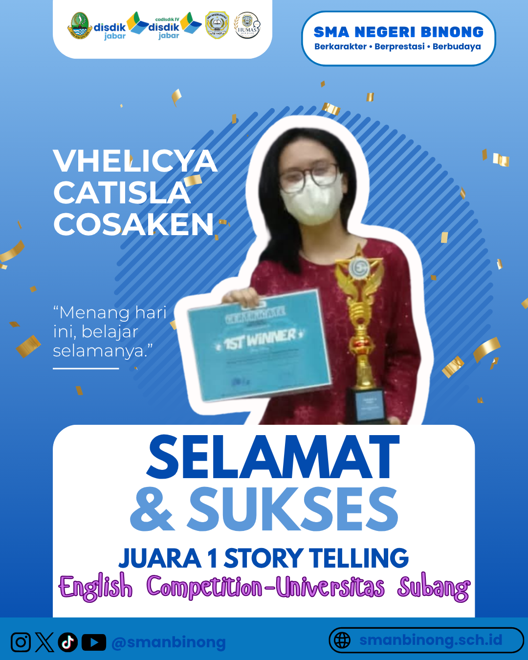 Juara 1 Lomba Story Telling - English Competition (UNSUB)